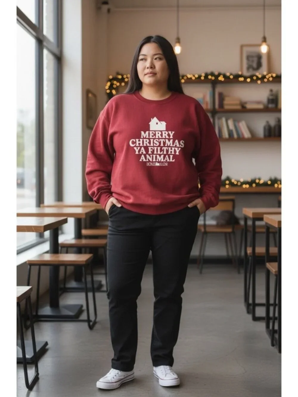 Home Alone Burgundy Graphic Sweatshirt
